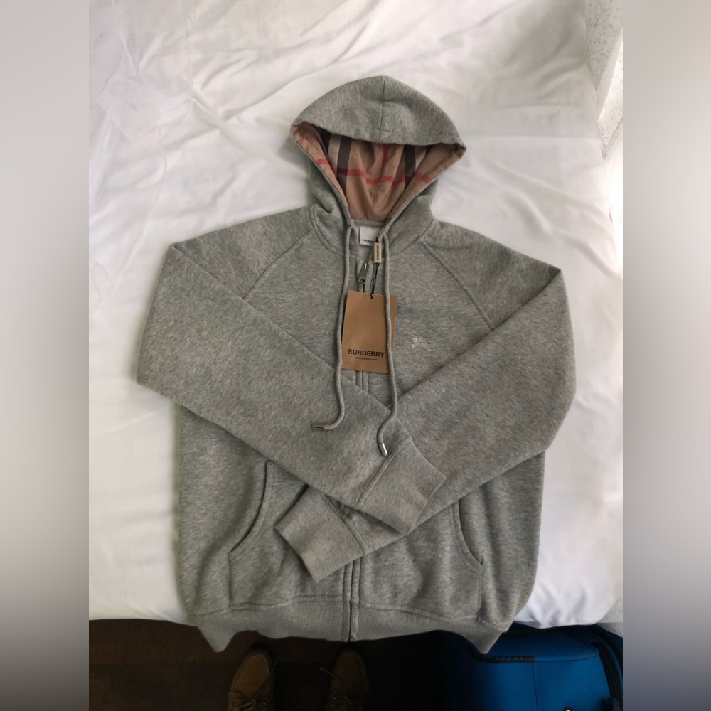 Gray Burberry zip up
